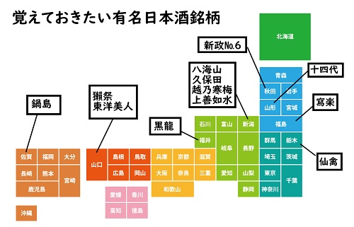 これだけはおさえたい日本酒の有名銘柄１１選 日本酒マップで早わかり